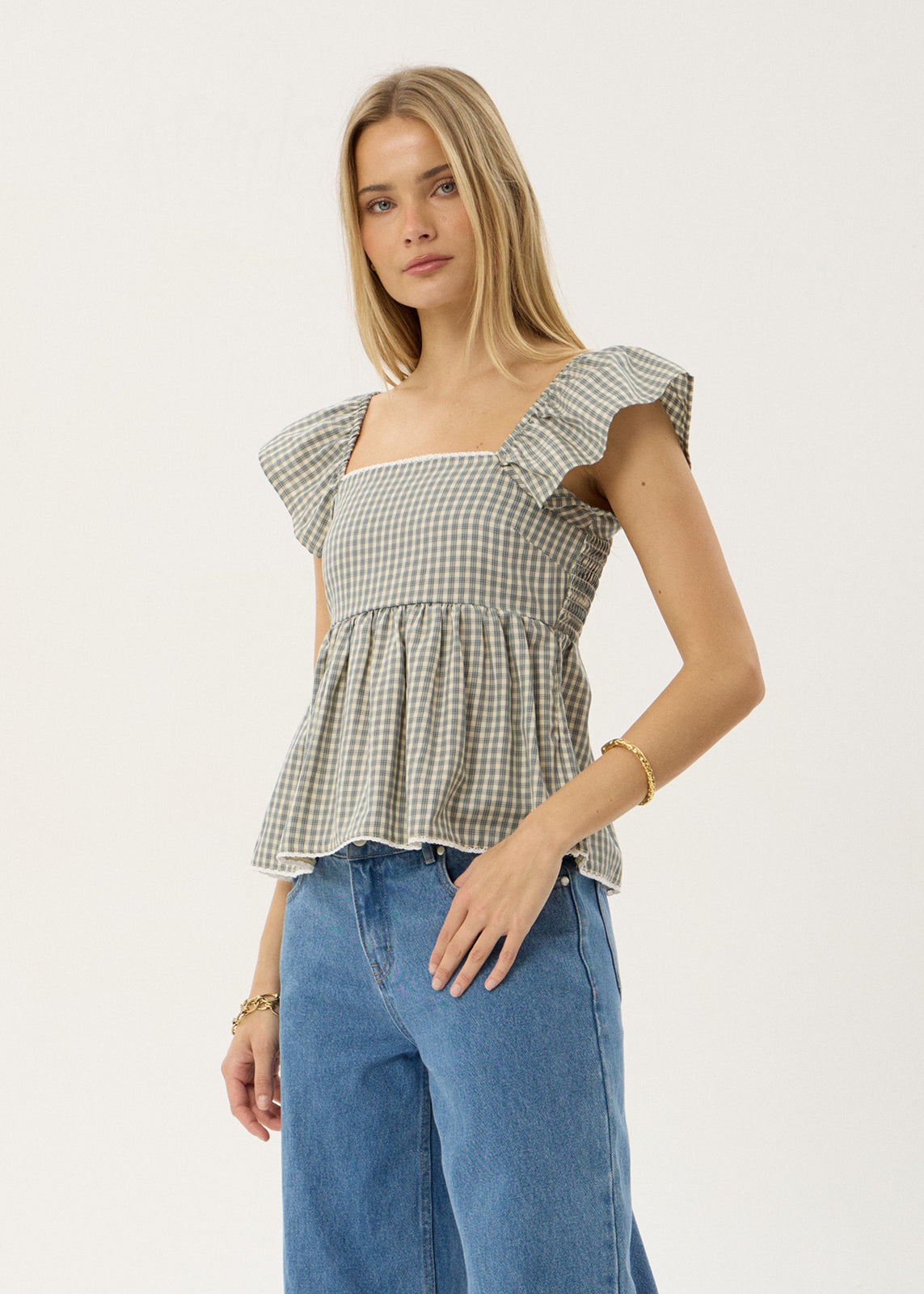 AFENDS Womens Drew - Top - Vice Alpine Check