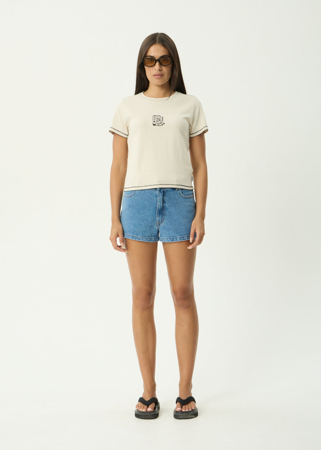 AFENDS Bandida - Baby Tee - Moonbeam