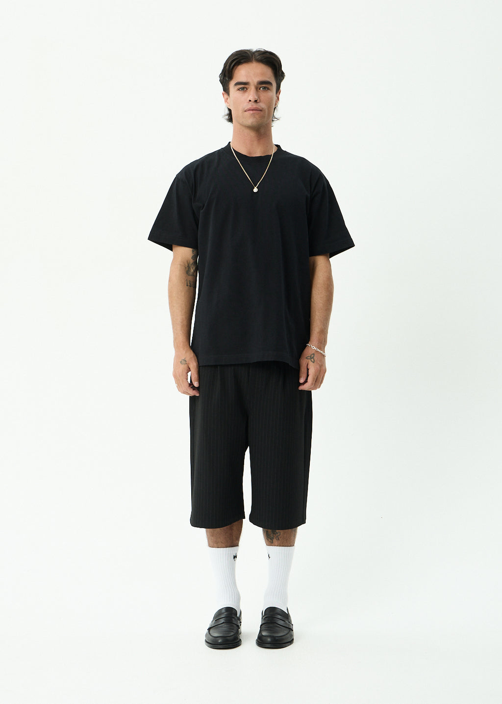 AFENDS Mens Genesis - Heavyweight Boxy Tee - Black
