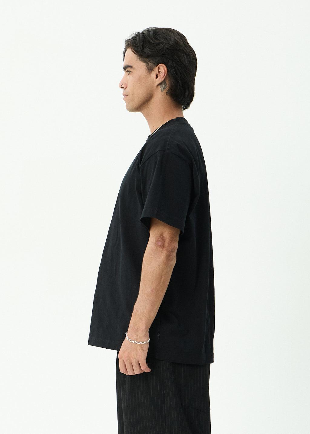 AFENDS Mens Genesis - Heavyweight Boxy Tee - Black