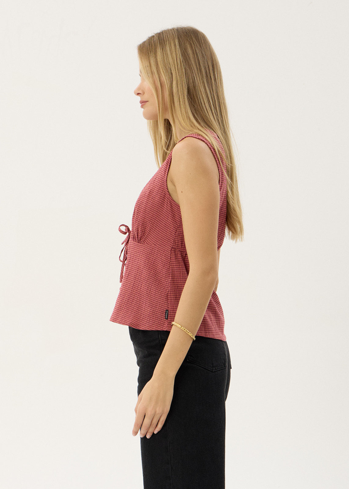 AFENDS Womens Dahlia - Short Sleeve Top - Indy Rose Check