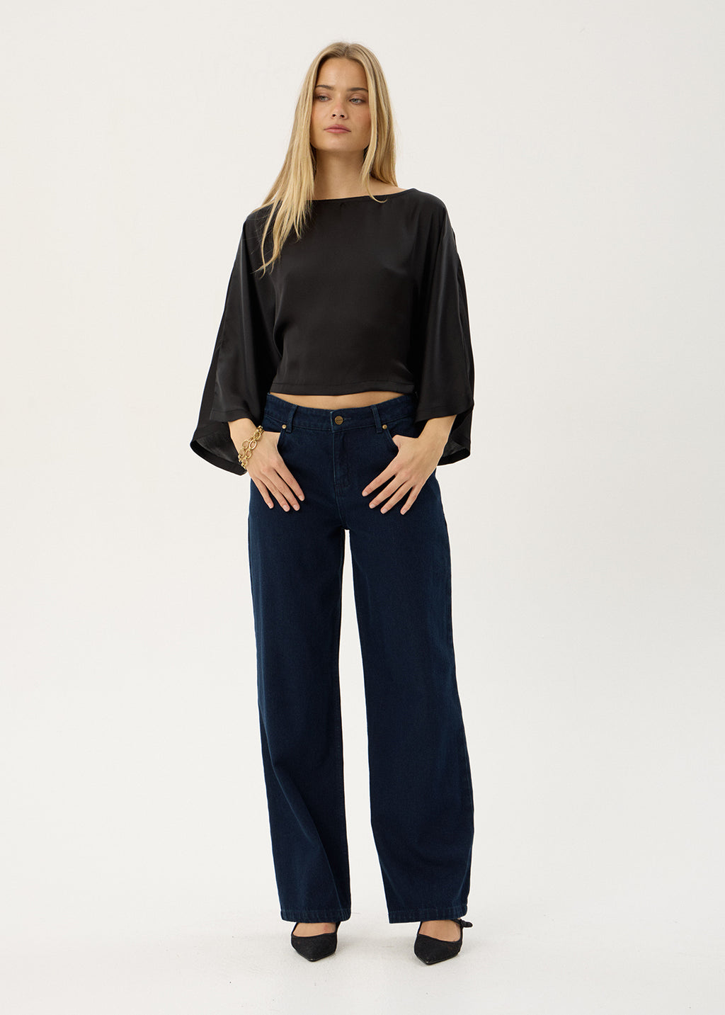 AFENDS Womens Ari - Batwing Top - Black