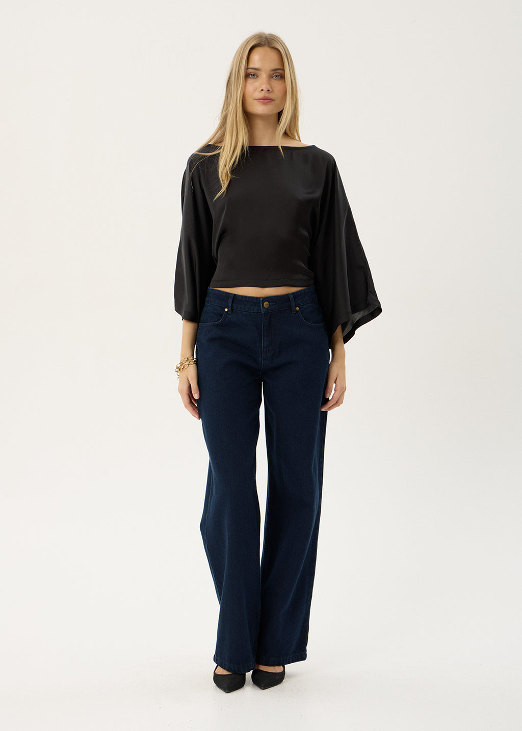 AFENDS Womens Ari - Batwing Top - Black