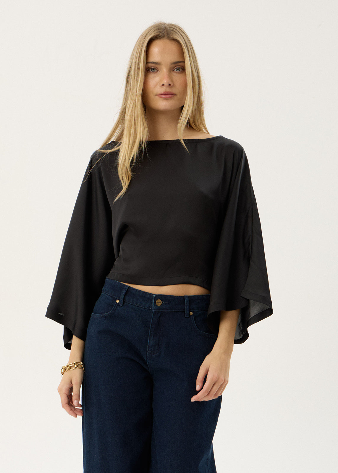 AFENDS Womens Ari - Batwing Top - Black