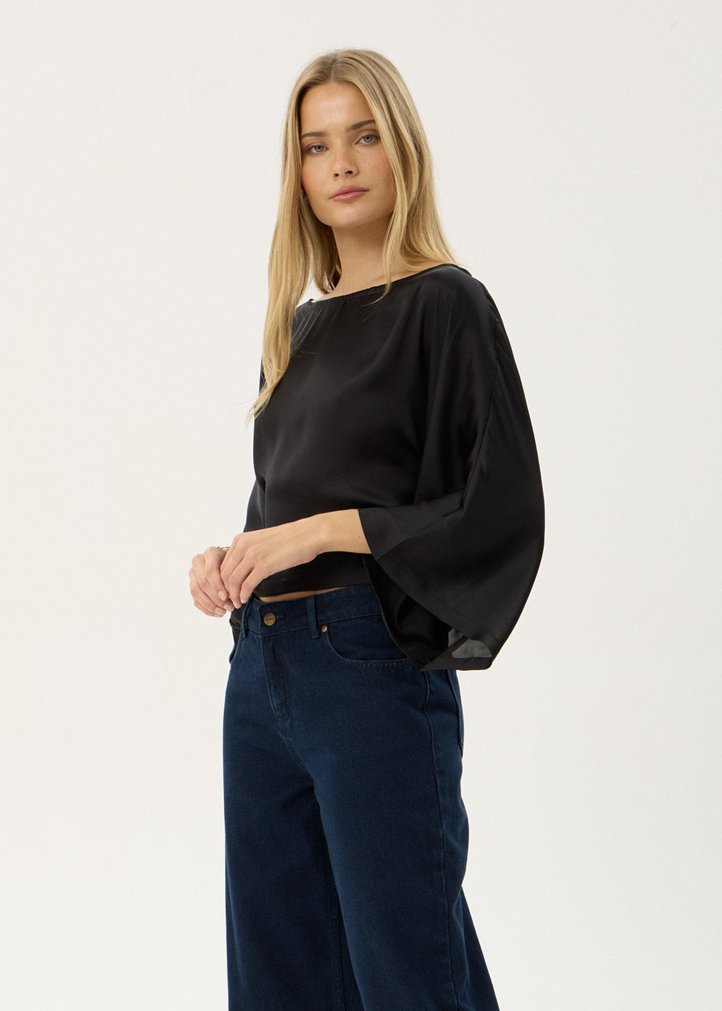 AFENDS Womens Ari - Batwing Top - Black