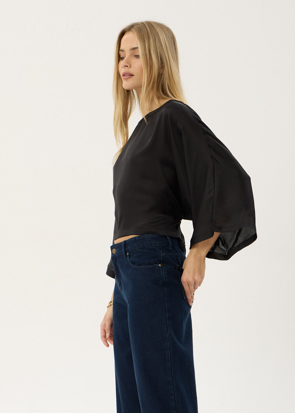 AFENDS Womens Ari - Batwing Top - Black