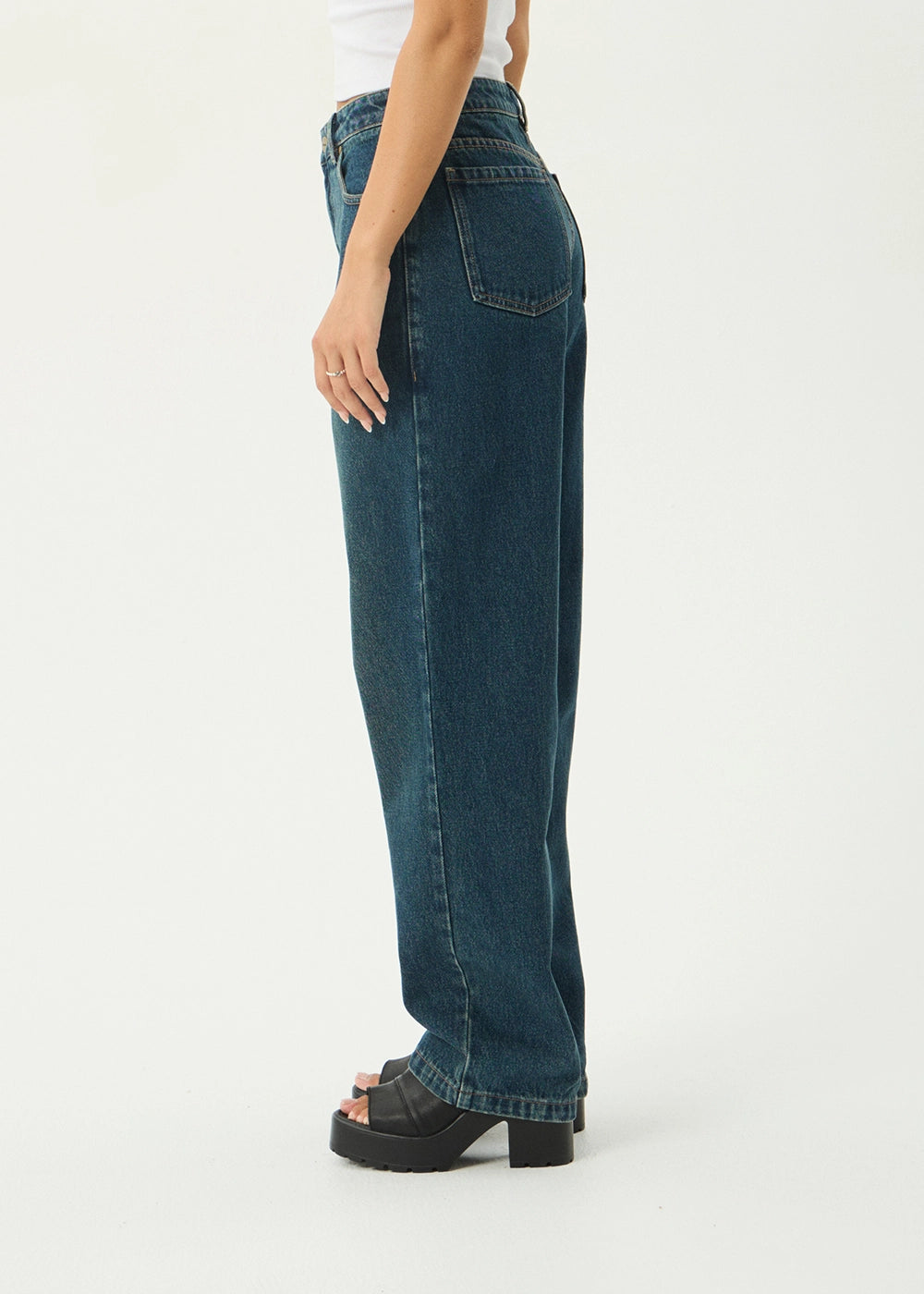 AFENDS Womens Leila - Straight Leg Jeans - Vintage Wash