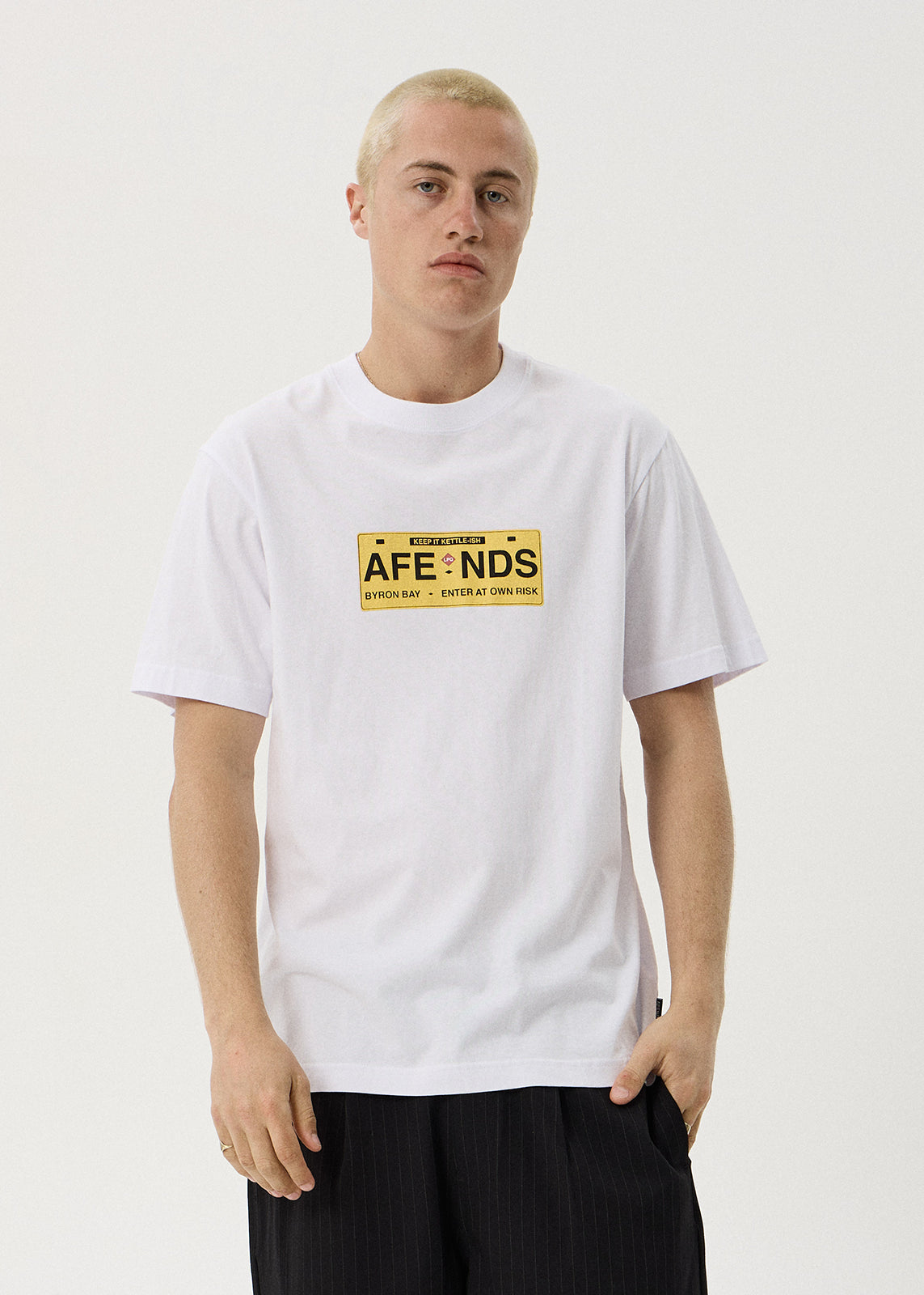 AFENDS Risk - Retro Tee - White