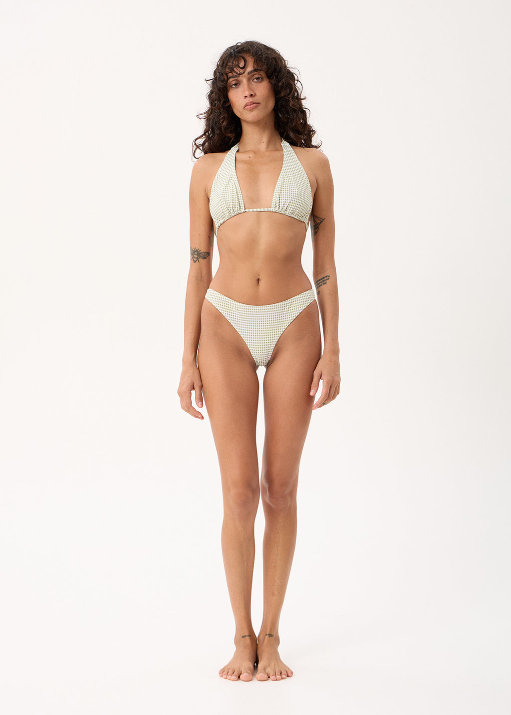 AFENDS Brays - Bikini Top - Sage Gingham