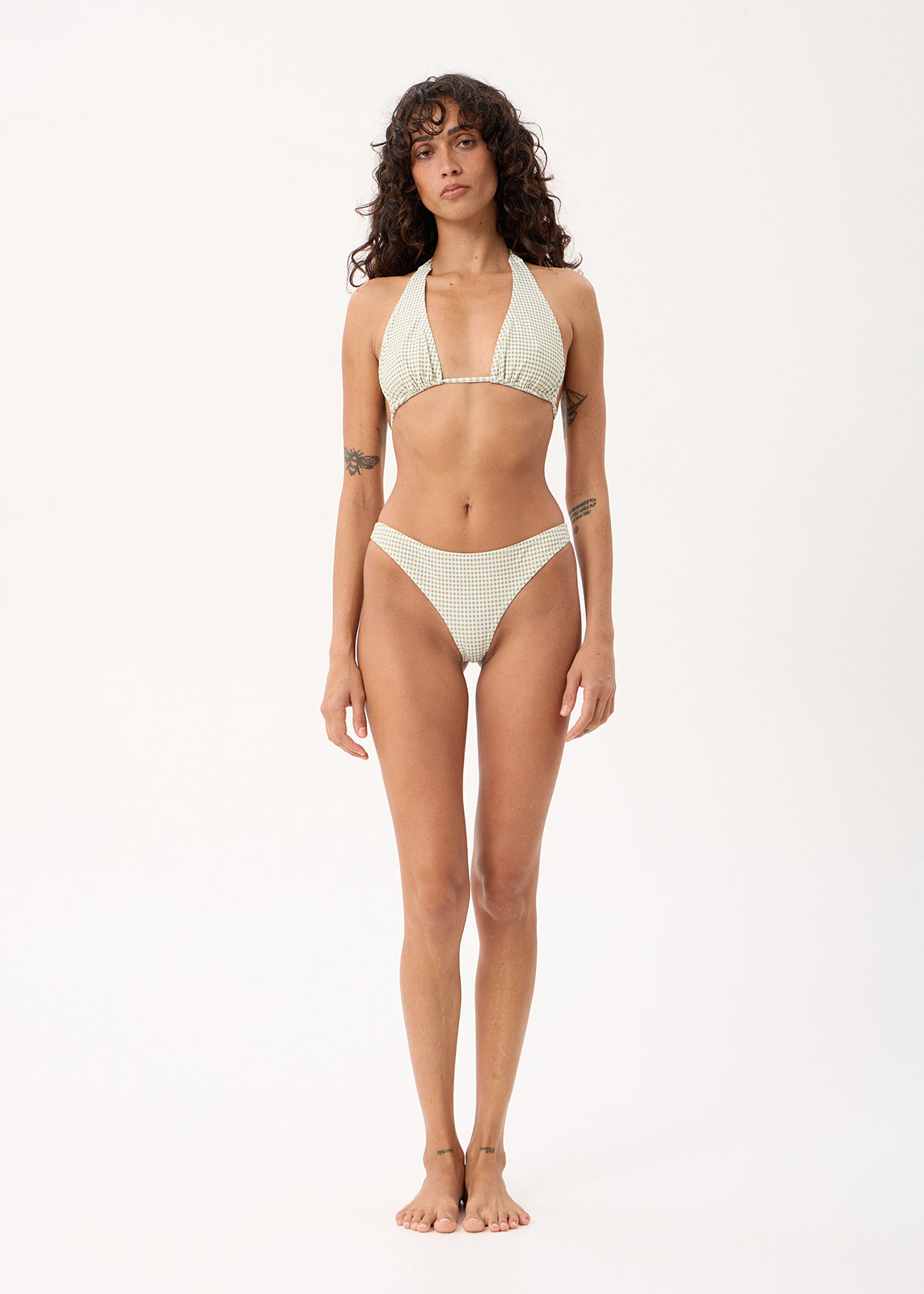AFENDS Brays - Bikini Top - Sage Gingham