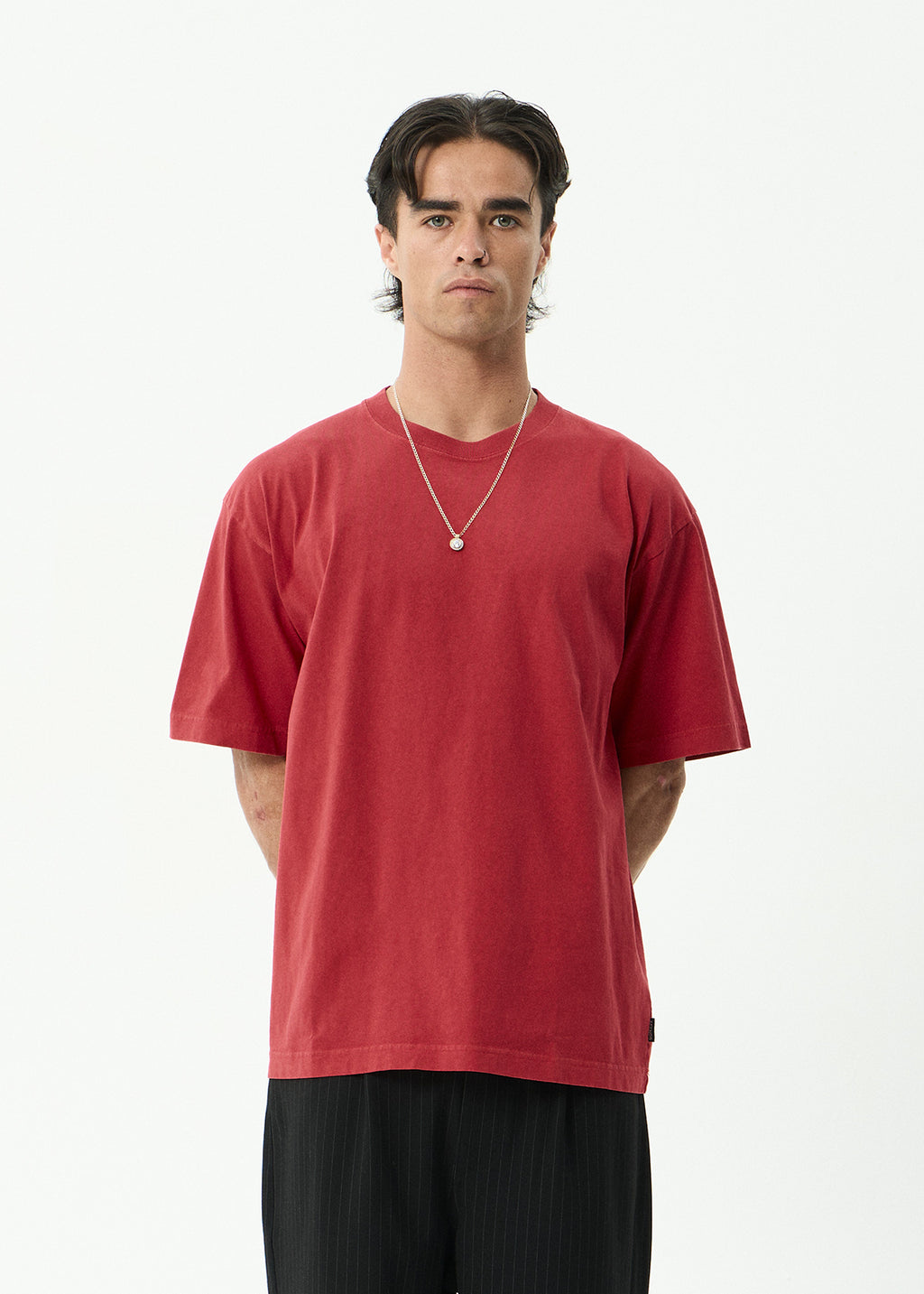 AFENDS Genesis - Heavyweight Boxy Tee - Vintage Cherry