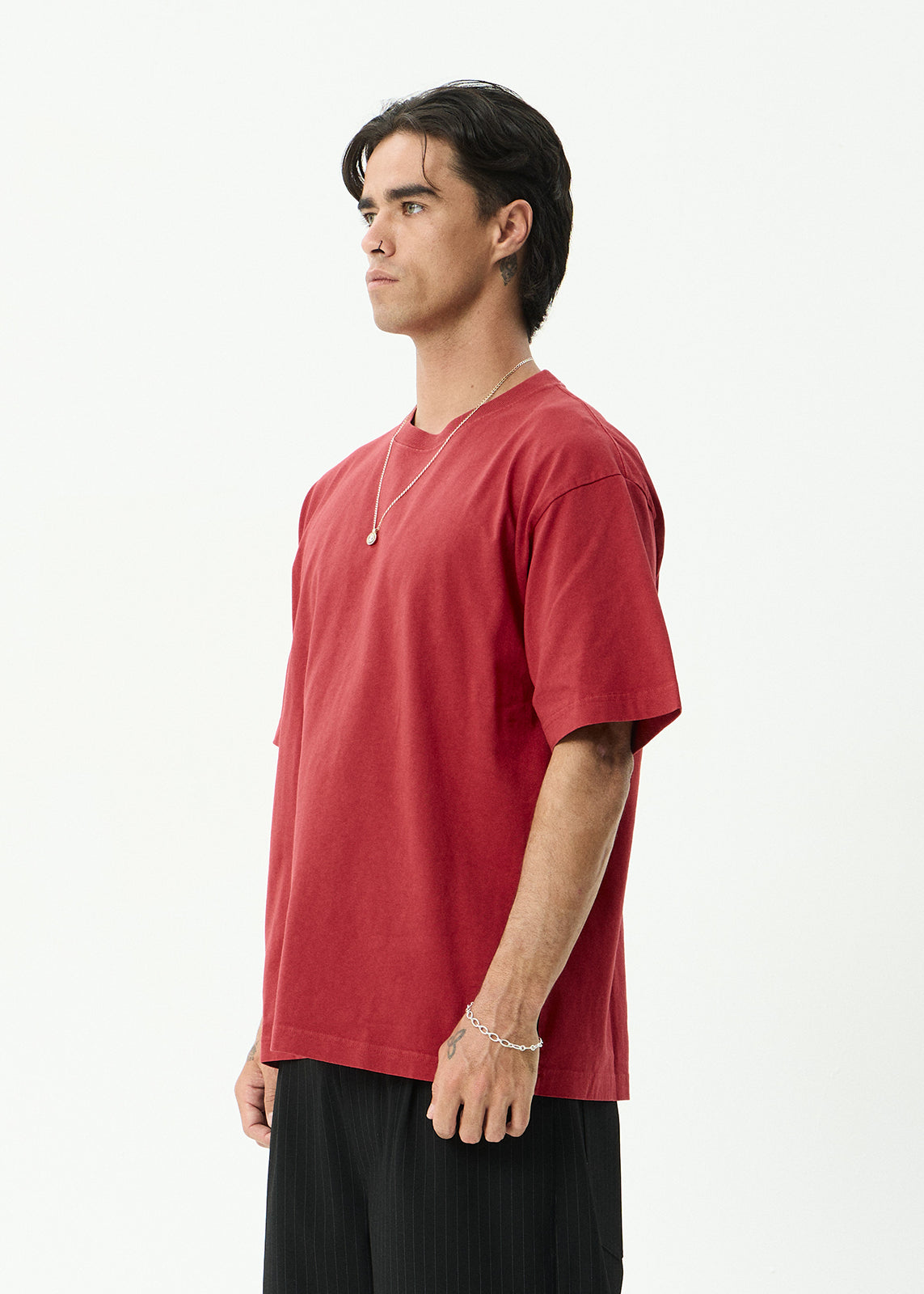 AFENDS Genesis - Heavyweight Boxy Tee - Vintage Cherry