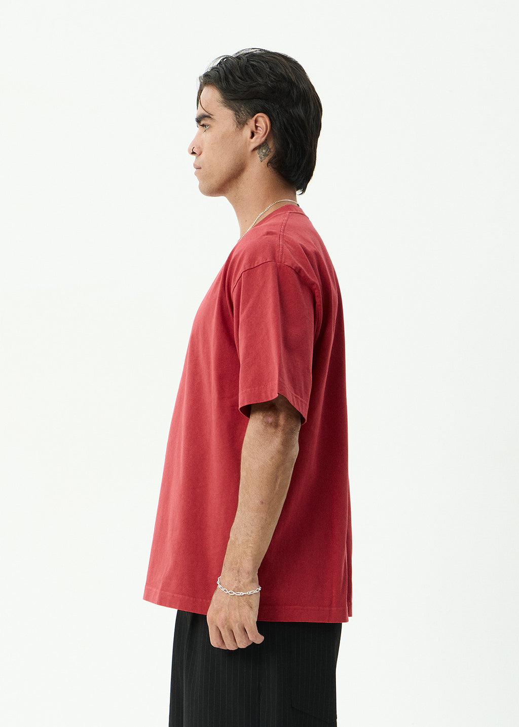 AFENDS Genesis - Heavyweight Boxy Tee - Vintage Cherry