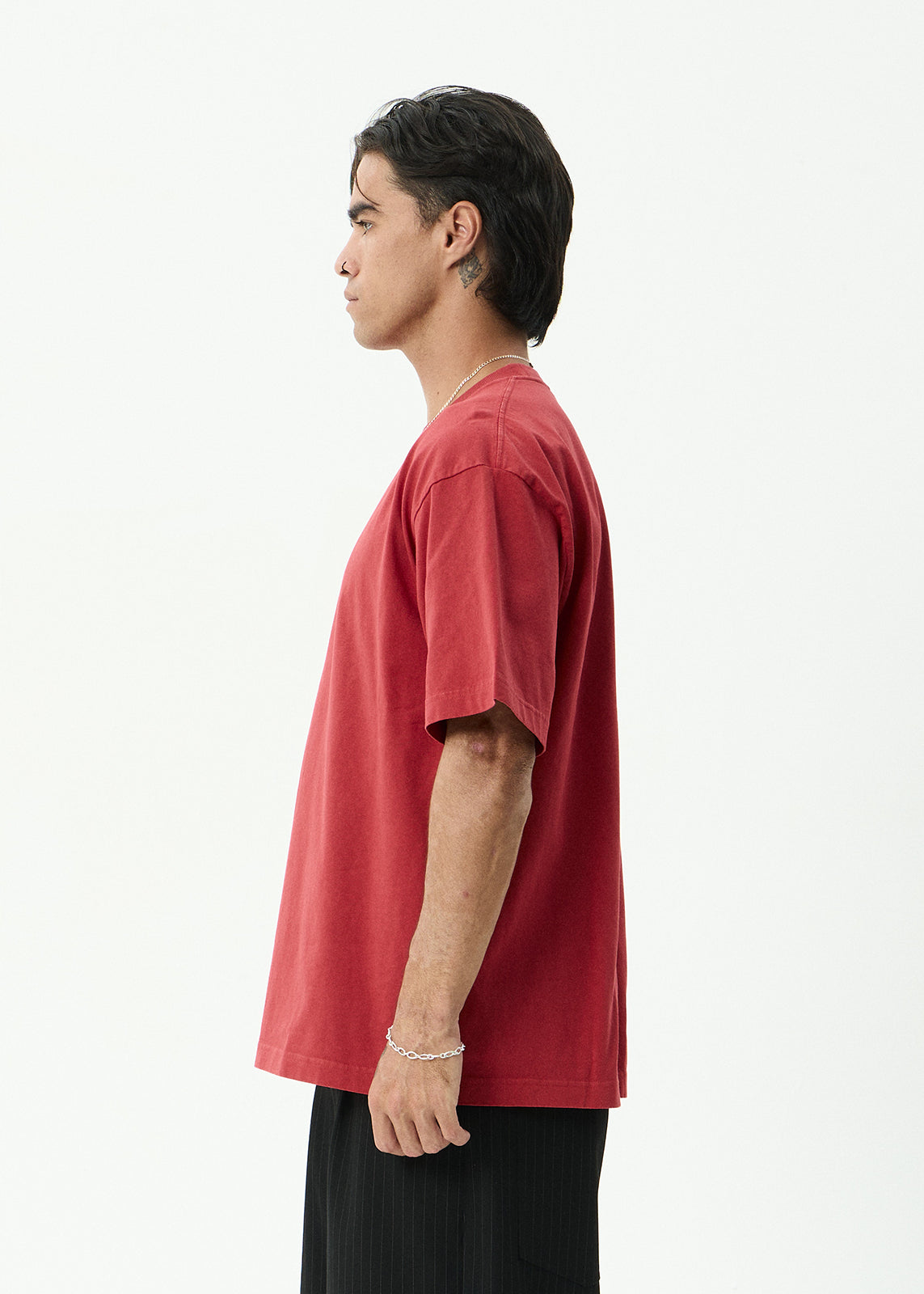 AFENDS Genesis - Heavyweight Boxy Tee - Vintage Cherry