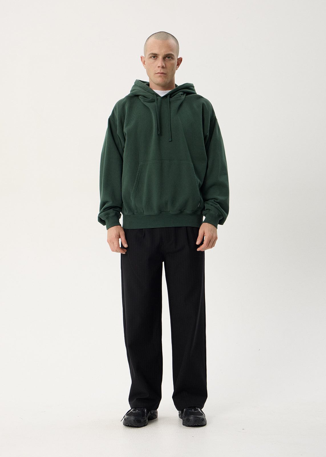AFENDS Mens Genesis - Boxy Pull On Hood - Washed Pine