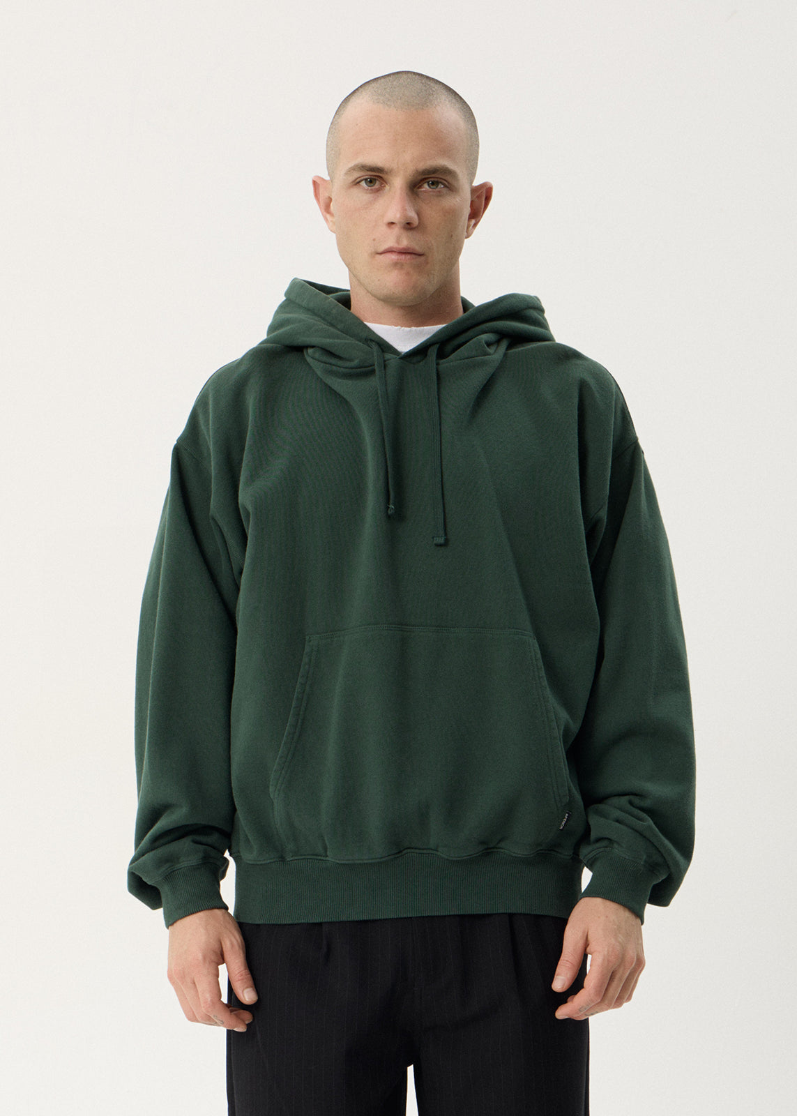 AFENDS Mens Genesis - Boxy Pull On Hood - Washed Pine