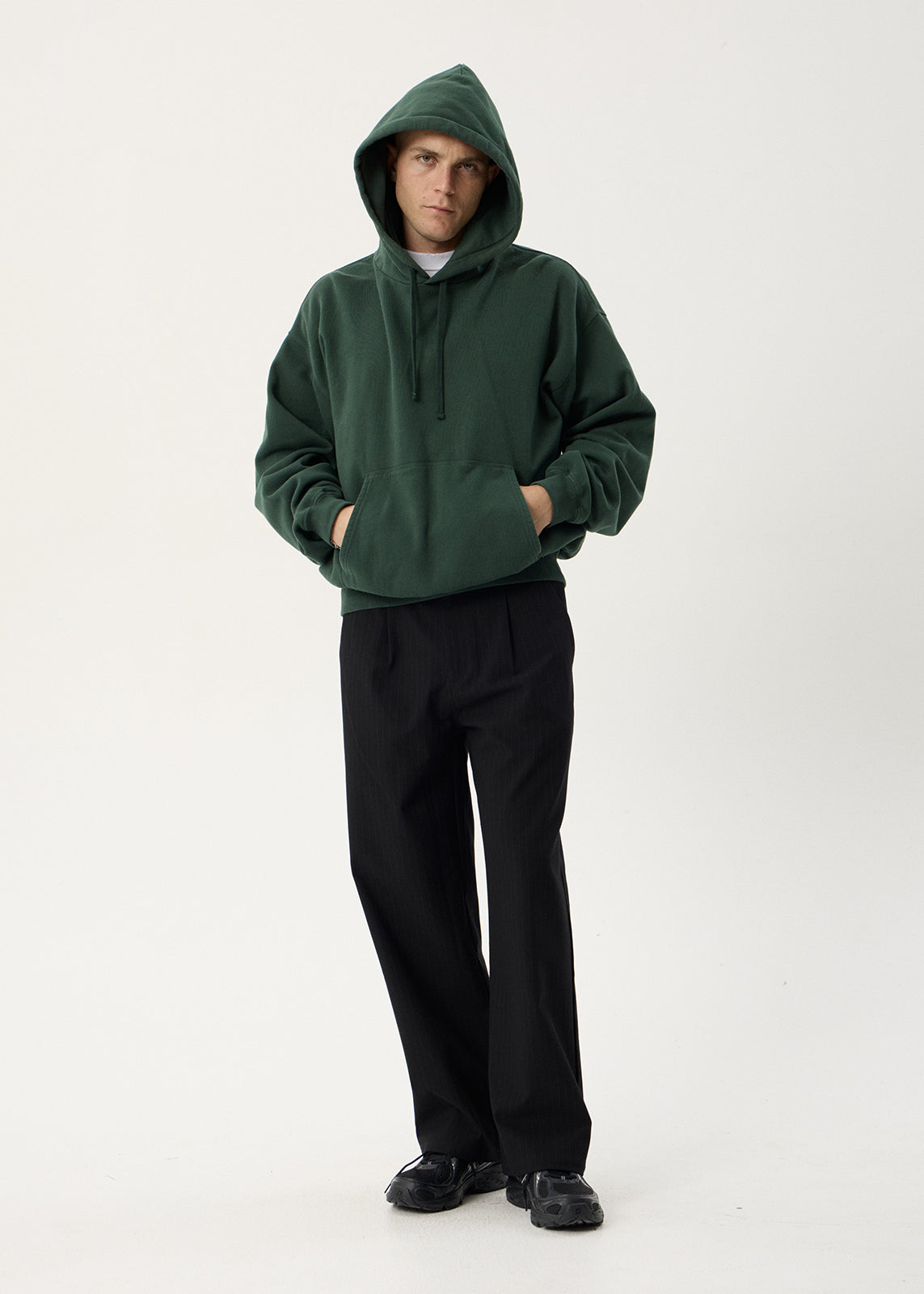 AFENDS Mens Genesis - Boxy Pull On Hood - Washed Pine
