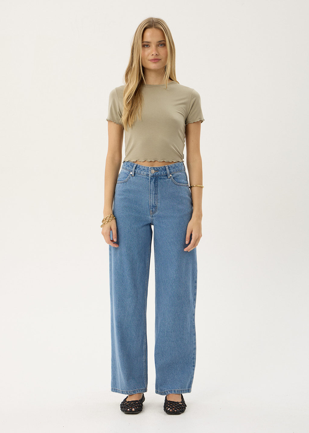 AFENDS Womens Indah - Slinky Tee - Grey