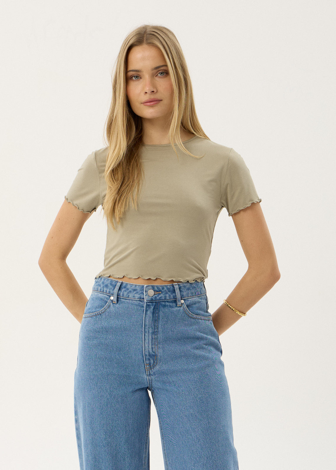 AFENDS Womens Indah - Slinky Tee - Grey