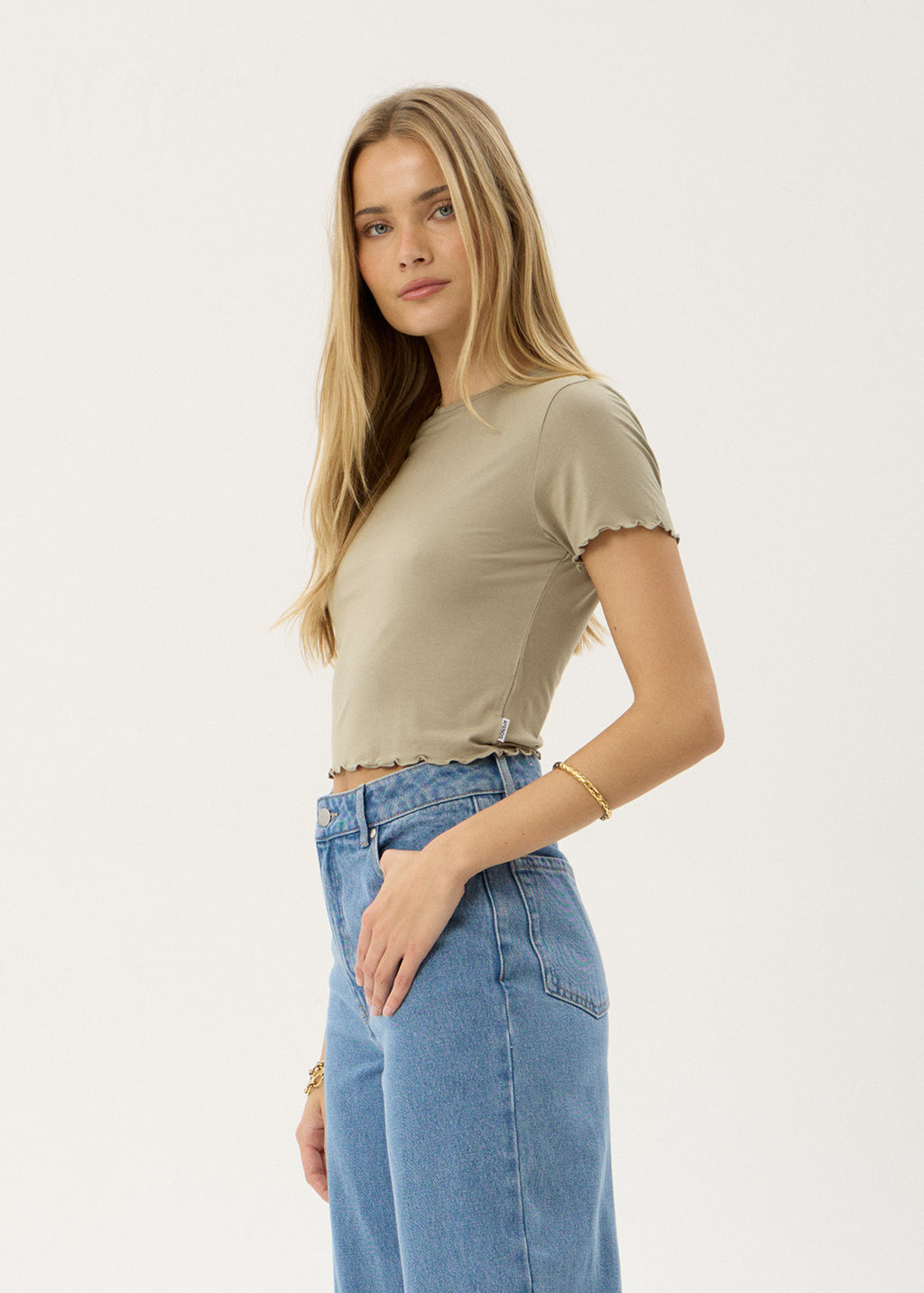 AFENDS Womens Indah - Slinky Tee - Grey