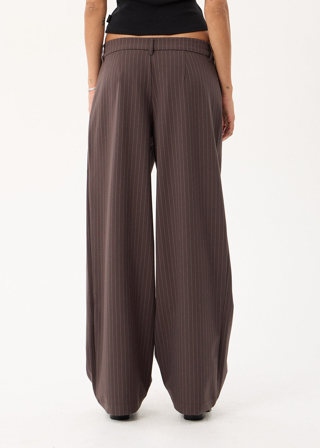AFENDS Business - Low Rise Trouser - Coffee Stripe