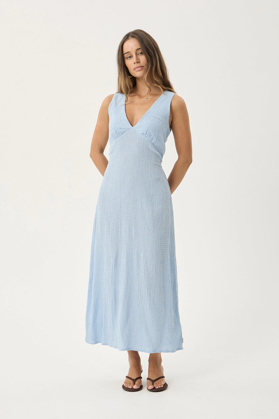 AFENDS Womens Tully - Seersucker Maxi Dress