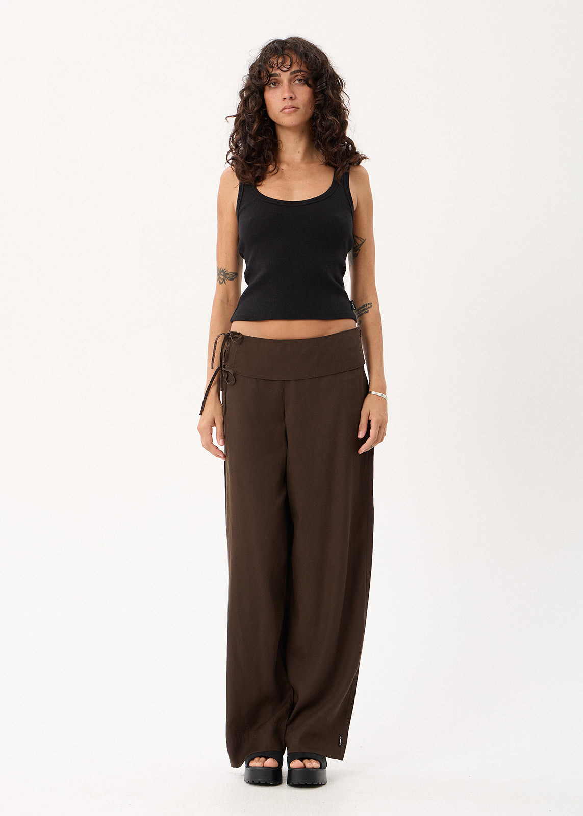 AFENDS Sofia - Wide Leg Pant - Coffee