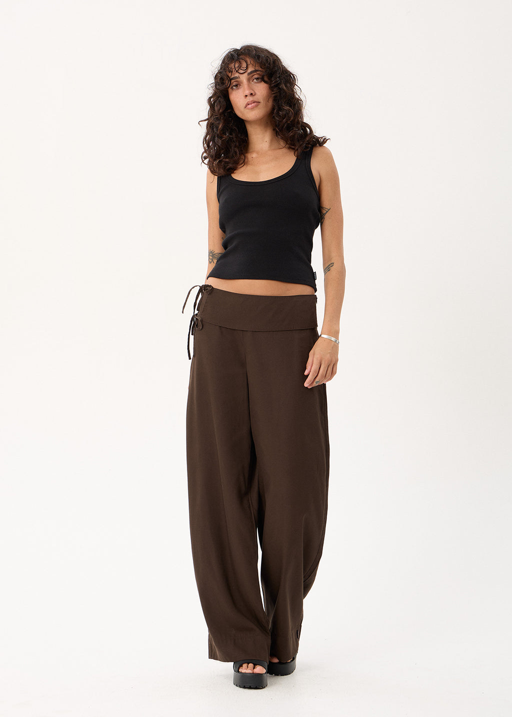 AFENDS Sofia - Wide Leg Pant - Coffee