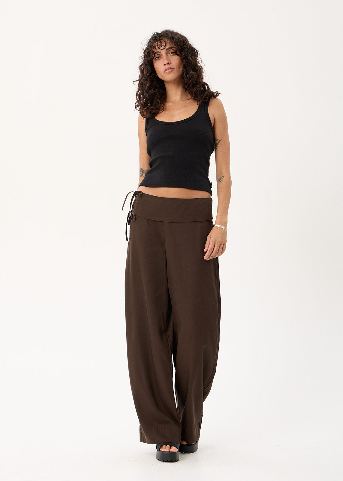 AFENDS Sofia - Wide Leg Pant - Coffee