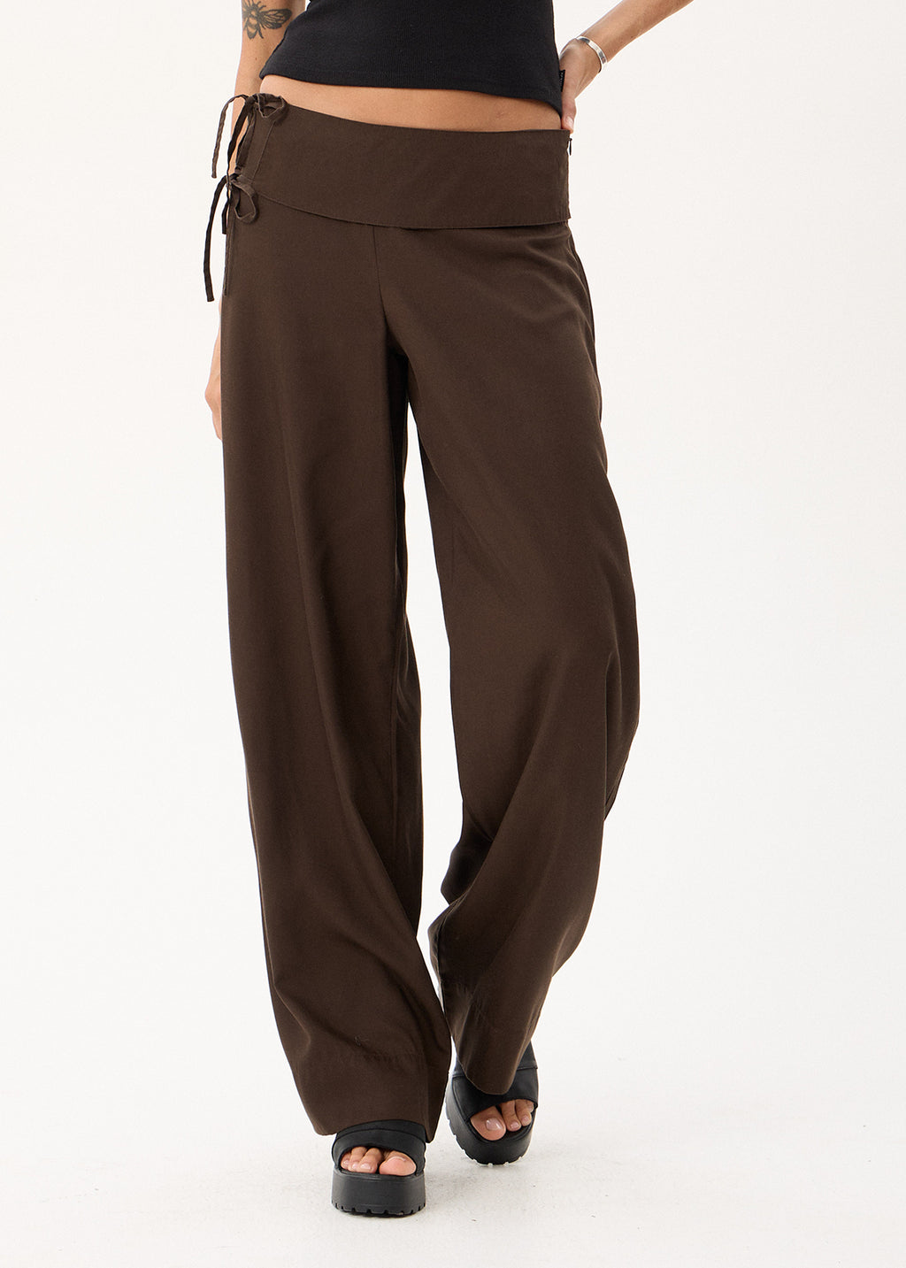 AFENDS Sofia - Wide Leg Pant - Coffee