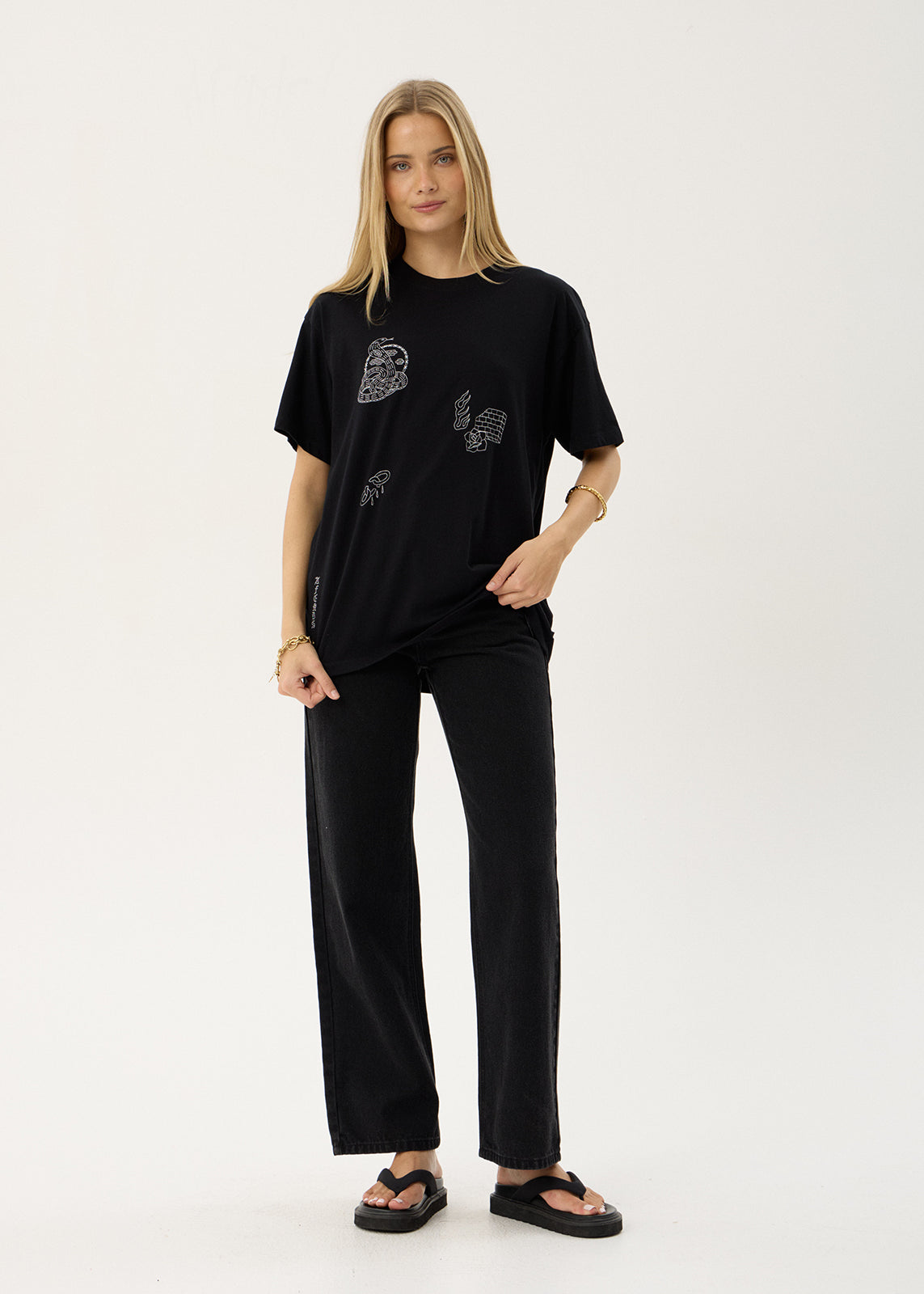 AFENDS Womens Unbound - Oversized Tee - Black