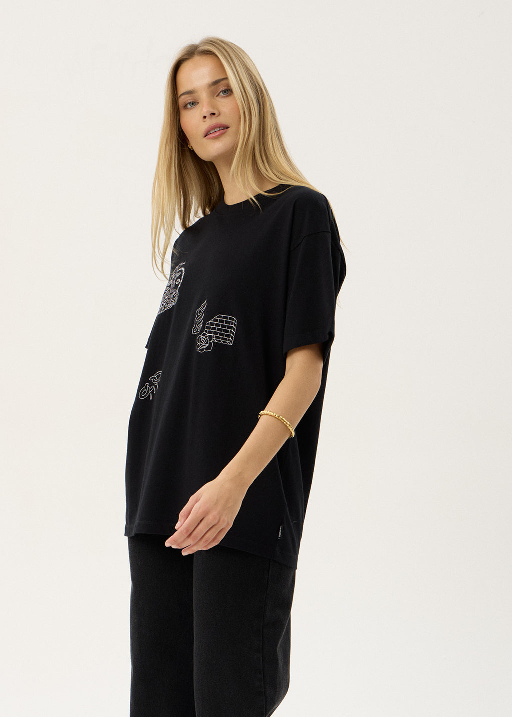 AFENDS Womens Unbound - Oversized Tee - Black