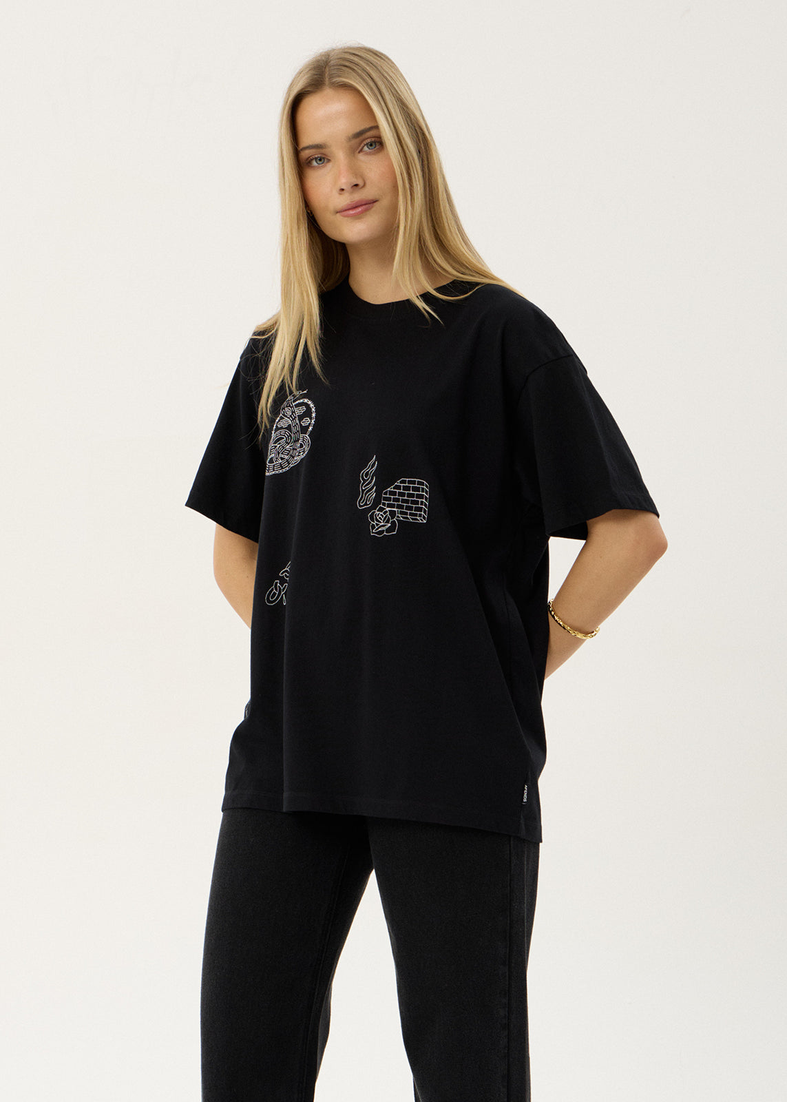 AFENDS Womens Unbound - Oversized Tee - Black