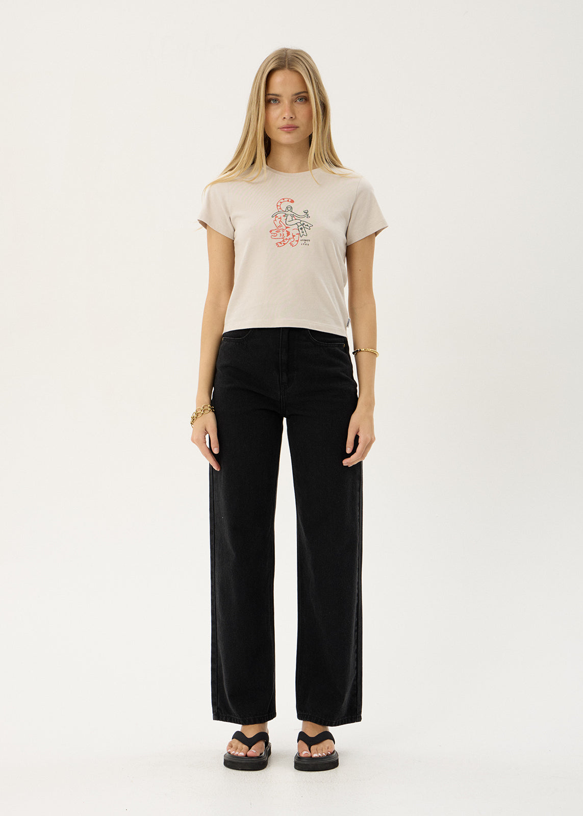 AFENDS Womens Subliminal - Baby Tee - Moonbeam
