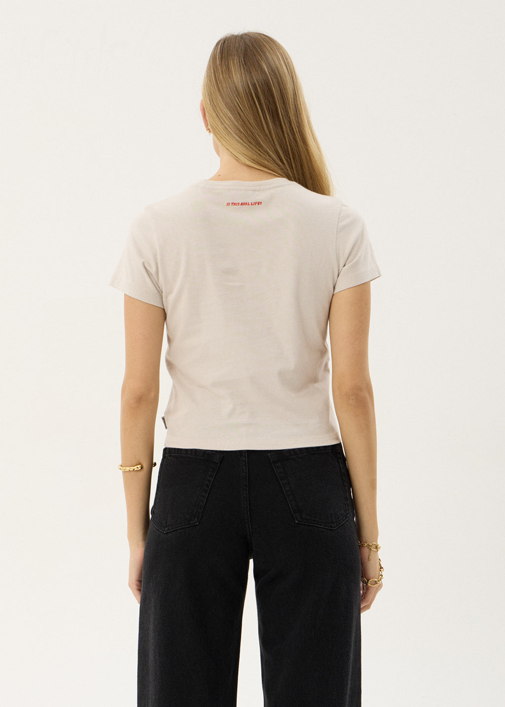 AFENDS Womens Subliminal - Baby Tee - Moonbeam
