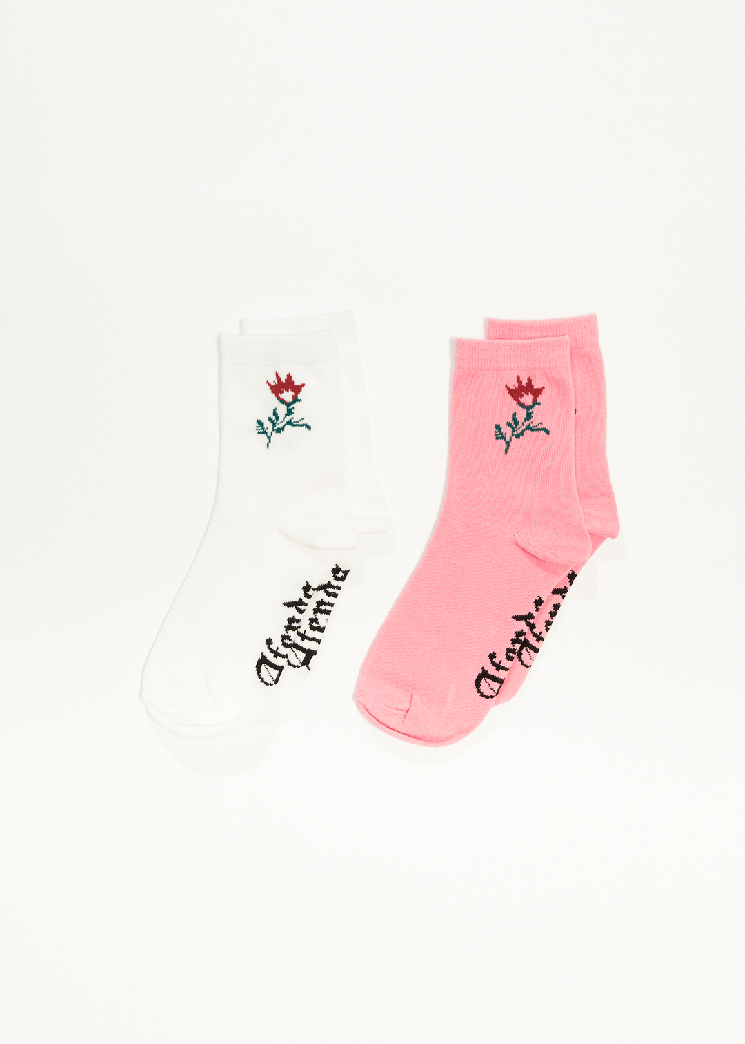 AFENDS Womens The Rose - Socks Two Pack - Pink 