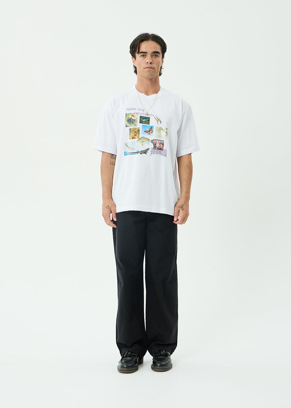 AFENDS Mens Creatures - Boxy Tee - White