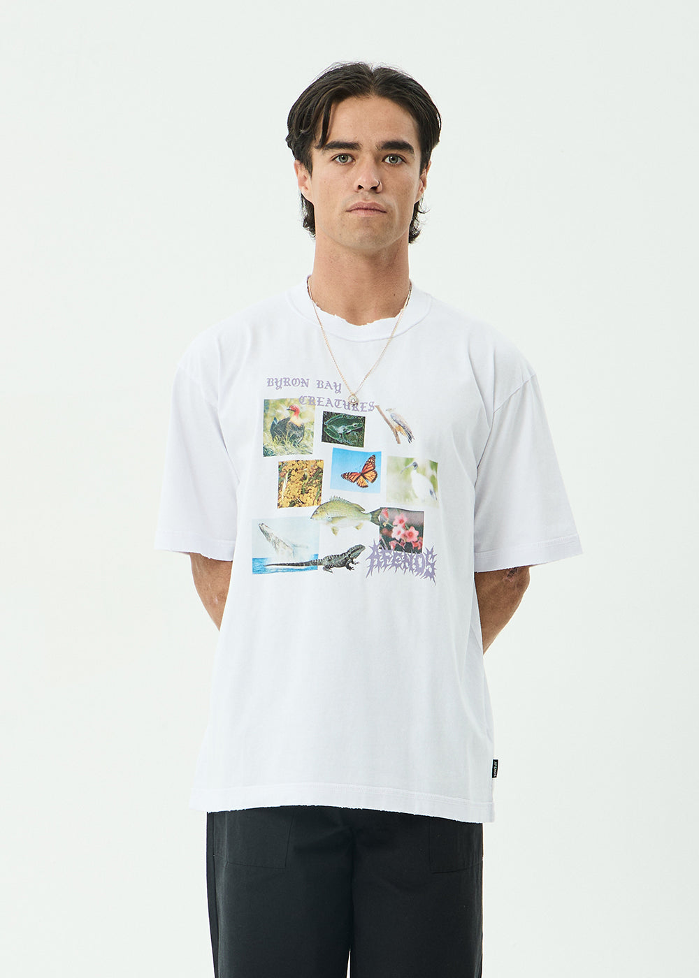 AFENDS Mens Creatures - Boxy Tee - White