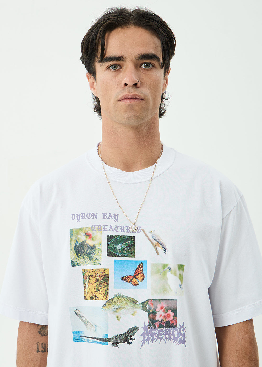 AFENDS Mens Creatures - Boxy Tee - White