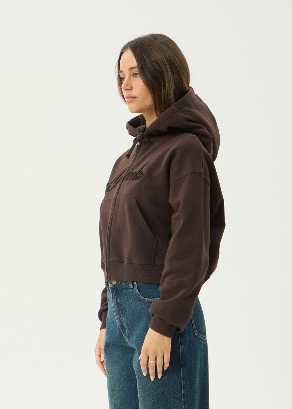 AFENDS Womens Kourt - Zip Hood - Coffee