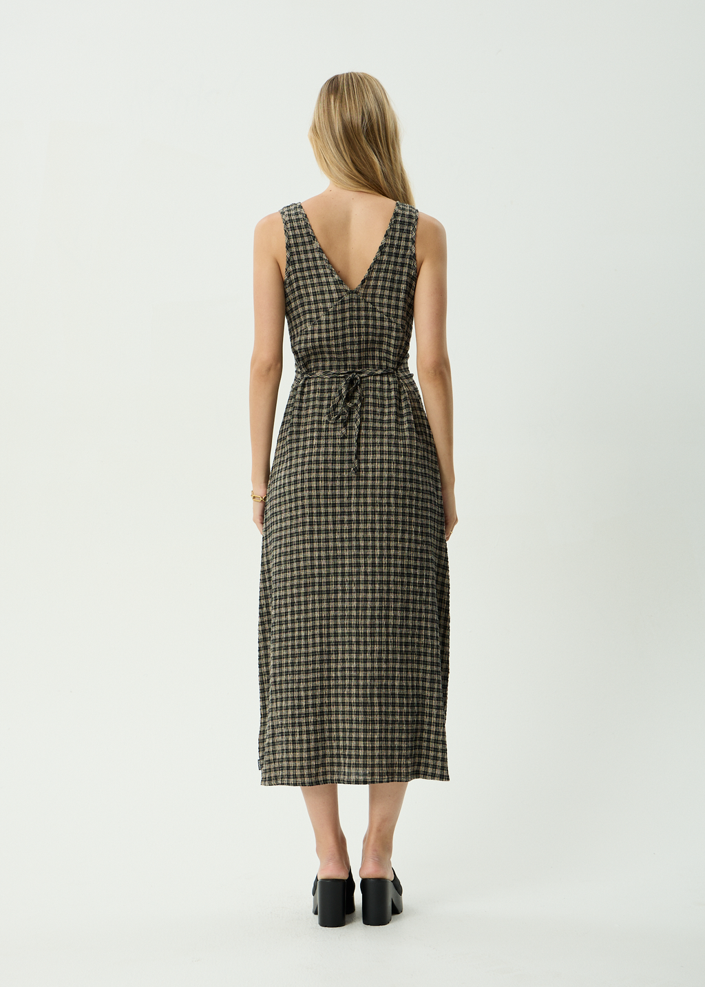 Women's Casual Style Summer Hemp Maxi Dress | AFENDS Womens Tully - Seersucker Maxi Dress - Tan / Olive Check, XL Women's Casual Style Summer Hemp Maxi Dress | AFENDS Womens Tully - Seersucker Maxi Dress - Tan / Olive Check, XL