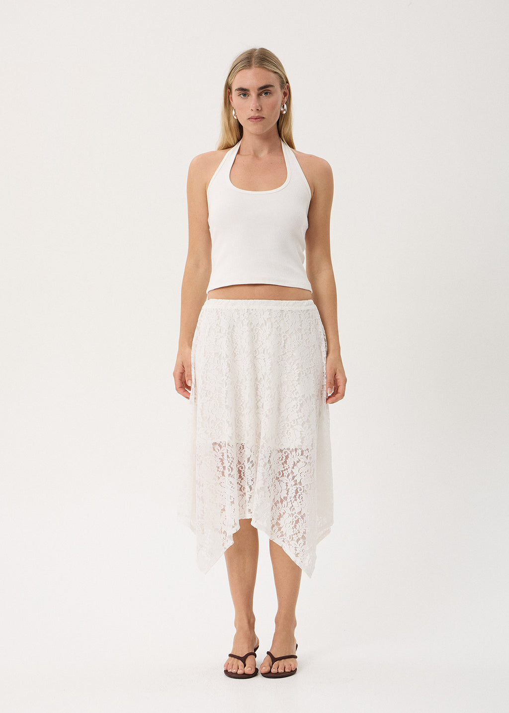 AFENDS Natalia - Lace Handkerchief Skirt - White