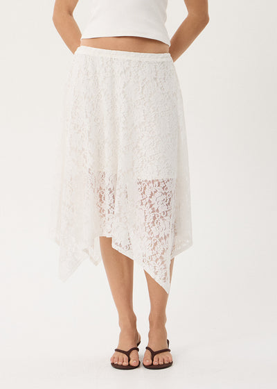 AFENDS Natalia - Lace Handkerchief Skirt - White