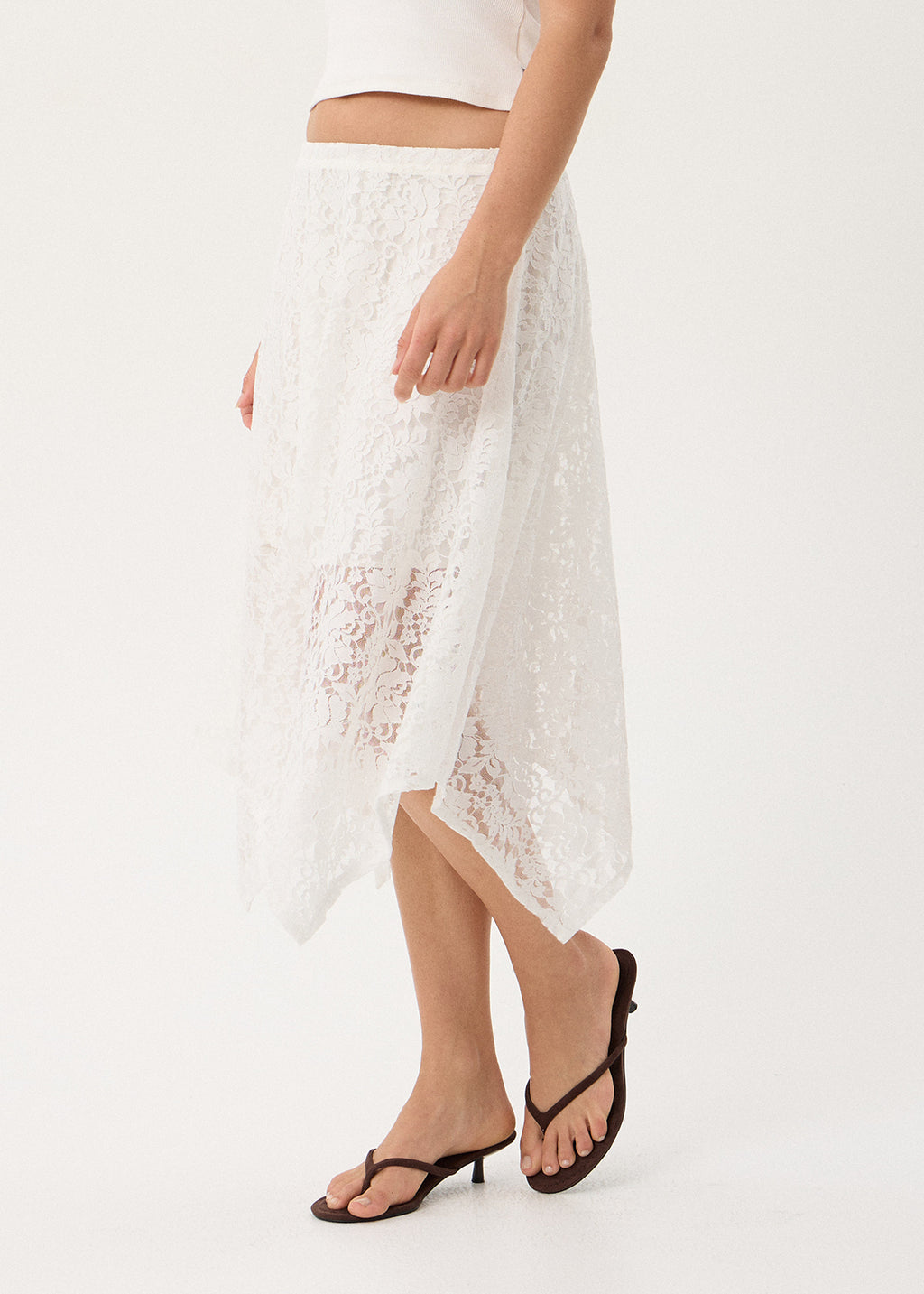 AFENDS Natalia - Lace Handkerchief Skirt - White