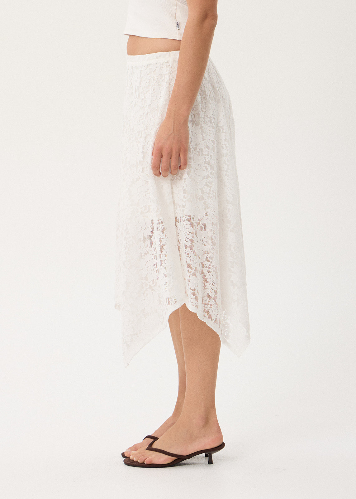 AFENDS Natalia - Lace Handkerchief Skirt - White