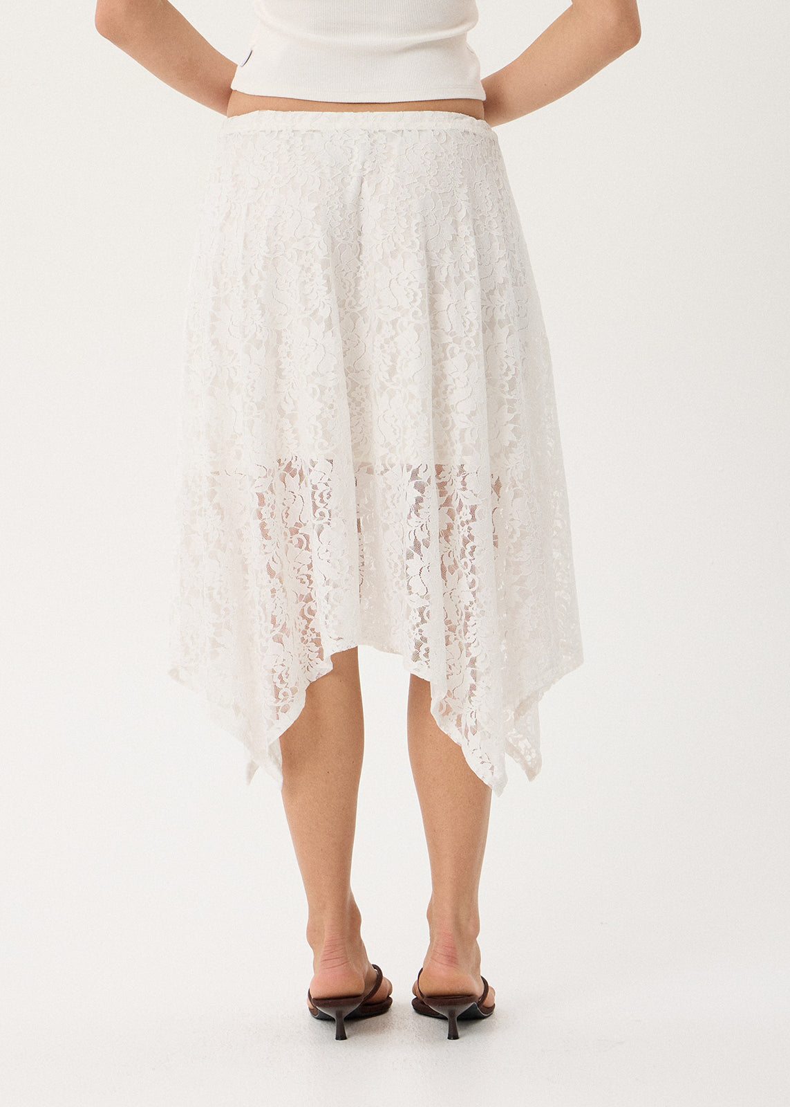 AFENDS Natalia - Lace Handkerchief Skirt - White