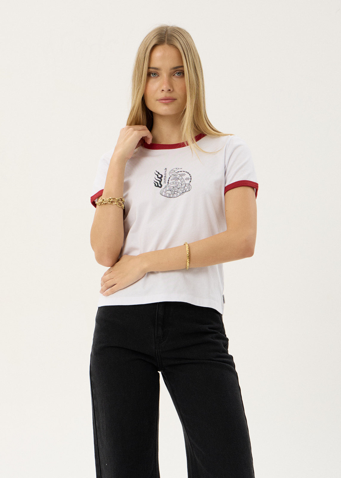 AFENDS Womens Forge - Ringer Tee - White