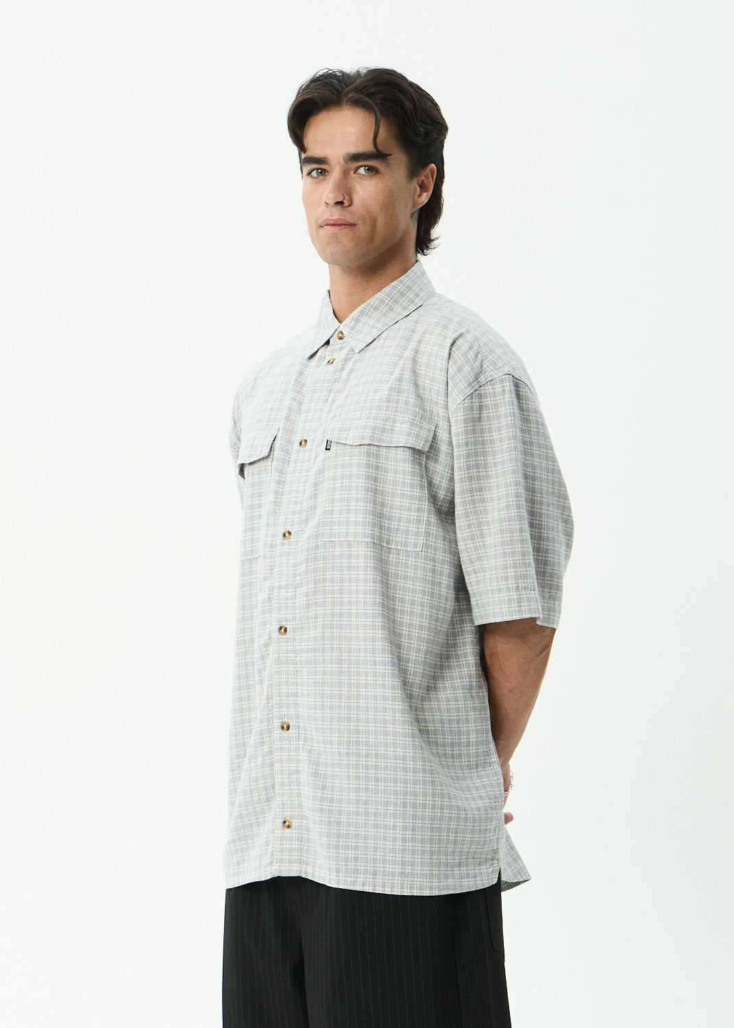 AFENDS Devon - Short Sleeve Shirt - Silver Birch