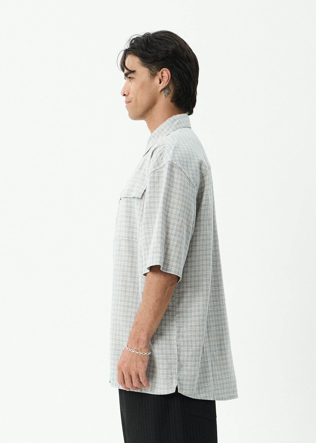AFENDS Devon - Short Sleeve Shirt - Silver Birch