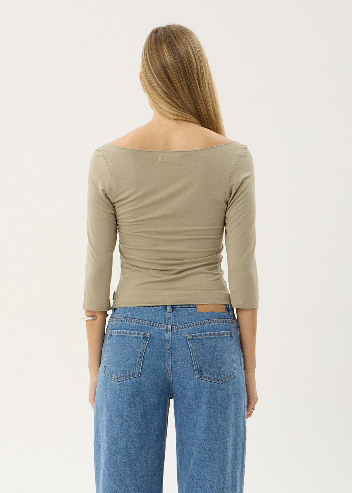 AFENDS Womens Dimi - 3/4 Sleeve Top - Grey